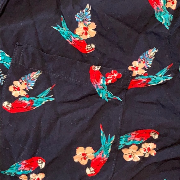 Dark Blue Cropped button up - Picture 2 of 3